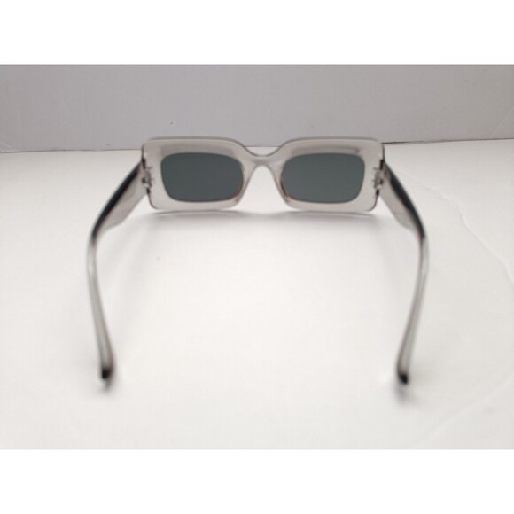 Rectangular Transparent Sunglasses Black Tinted Lens Unisex - Picture 5 of 6